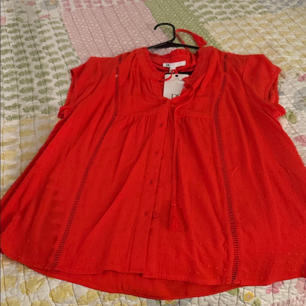 DR2 Scarlet Ruffled Blouse